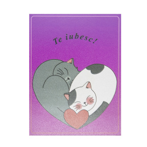 Магнит "Te iubesc" (розовый фон)