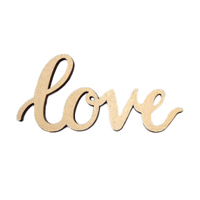 Set forme pentru creativitate LOVE, placaj, 10 buc.