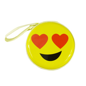 Кошелечек - чехол на молнии, круглый, Emoji in love