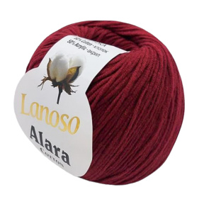 Fire pentru tricotat Alara 50% Bumbac / 50% Acril, 50 g, 140 m, culoarea burgund