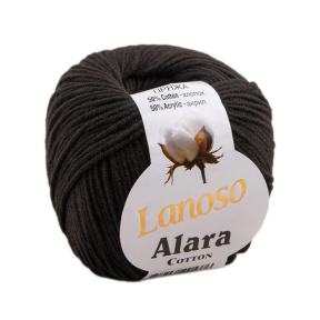 Fire pentru tricotat Alara 50% Bumbac / Acril, 50 g, 140 m, culoarea neagră