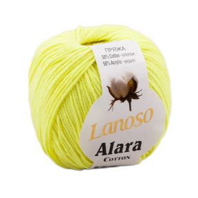 Нитки для вязания Alara 50% Хлопок / Акрил, 50 г, 140 м, цвет неоновый