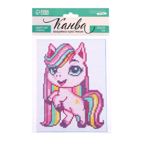 Pânză pentru brodat cu împrimeu "Unicorn din poveste"