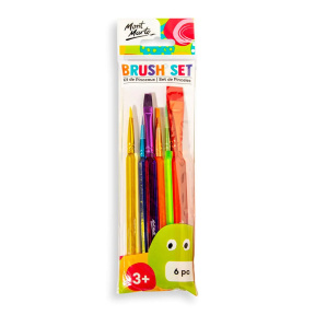 Set de pensule Kids Colour (Plate, ovală, oblică, rotundă), 6 bucăți