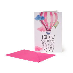 Открытка - AIR BALLOON - FOLLOW YOUR DREAMS