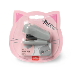 Степлер-мини со скобами 26/6 Legami  MEOW- KITTY