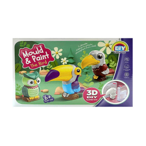 Набор для создания и раскраски фигуры из гипса 3D "Тукан"