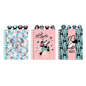 Записная книжка A5 100л. клетка MINNIE mix на спирали с разделителями