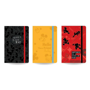 Carnet notițe A5 60 foi linie copertă tare MICKEY mix +elastic
