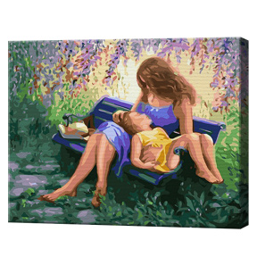 Мама с дочкой, 40x50 см, картина по номерам