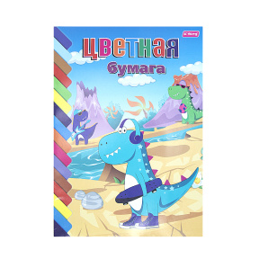 Набор цветной бумаги А4 2-стор, 10л Blue Dino