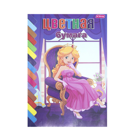 Набор цветной бумаги А4 2-стор, 10л Princess in pink