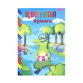 Набор цветной бумаги А4 2-стор, 10л Green Dino