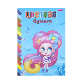 Набор цветной бумаги А4 2-стор, 10л Rollers girl