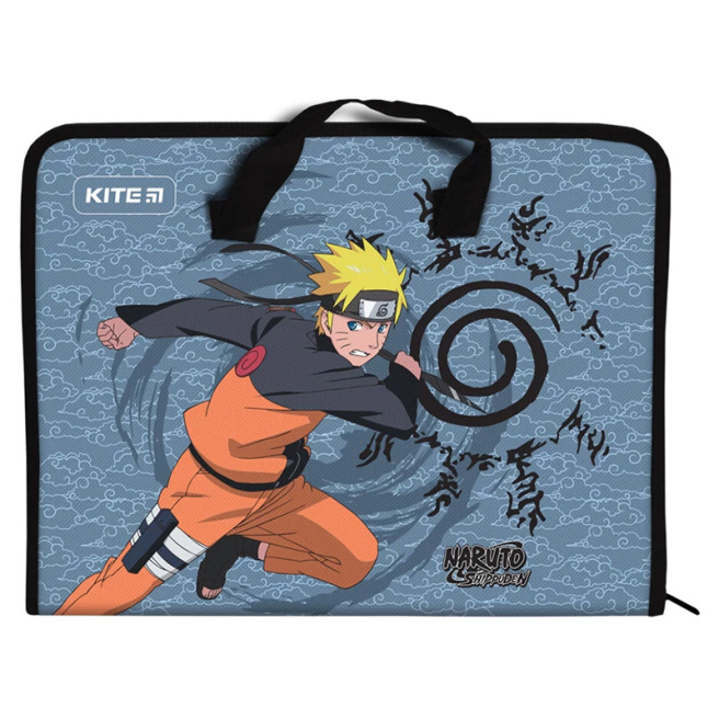 Servietă cu fermoar Kite, 1 comp, A4, Naruto