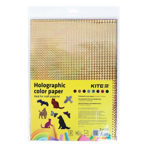 Folie colorată A4, KITE, 8 foi, 8 culori, holograf., în mapă