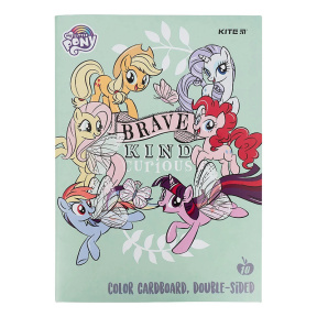 Набор цветной картон KITE А4 2-стор, 10л 10цв, 210гр./м2, My Little Pony