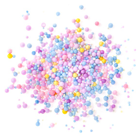 Decor pentru creativitate, Granule multicolore polistiren, culori pastelate