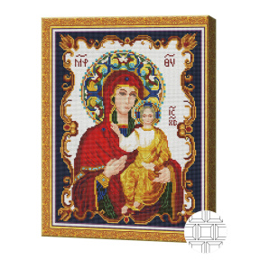 Icoană Maicii Domnului din Smolensk 40x50 cm, mozaic cu diamante pătrate