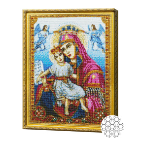 Icoană Maicii Domnului Demnă Est 40x50 cm, mozaic cu diamante
