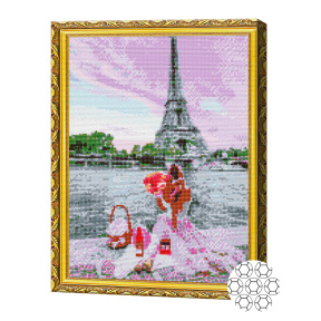 Picnic pe malul Senei 40x50 cm, mozaic cu diamante