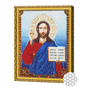 Isus Pantocrator 40x50 cm, mozaic cu diamante