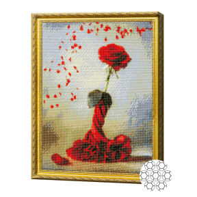 Trandafir elegant 40x50 cm, mozaic cu diamante