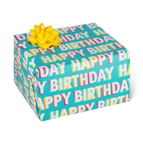 Бумага упаковочная, 70х200 см, HAPPY BIRTHDAY