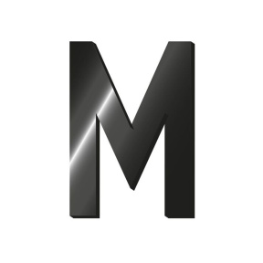 Металлическая самоклеящийся стикер Legami "M"