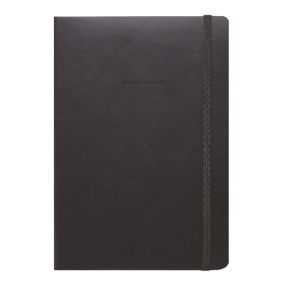 Agendă nedatată A5 pătrățele 96 foi IDEE copertă flexibilă cu elastic INTENSE GREY