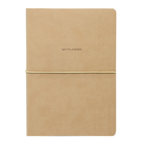 Agendă nedatată A5 săptămâna/linie 106 foi IDEE copertă flexibilă cu elastic NUDE BROWN