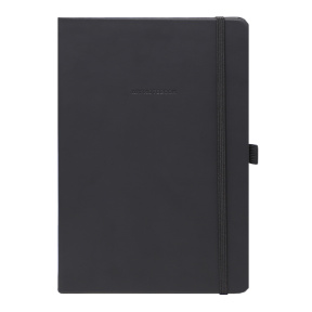 Agendă nedatată A5 pătrățele 96 foi IDEE copertă tare cu elastic OBSIDIAN BLACK
