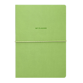 Agendă nedatată A5 săptămâna/linie 106 foi IDEE copertă flexibilă cu elastic OLIVE GREEN