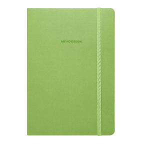 Agendă nedatată A5 pătrățele 96 foi IDEE copertă flexibilă cu elastic OLIVE GREEN