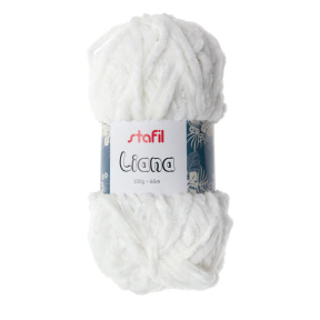 Fir de tricotat Stafil Liana, poliester, 100g, 65m, culoare alb