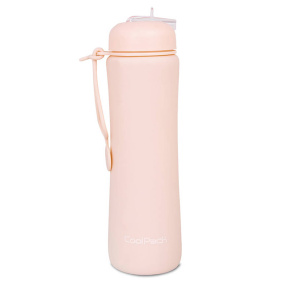 Бутылка для воды силиконовая CoolPack Pump, 600мл, персиковая