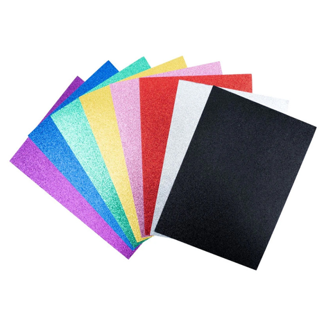 Set carton colorat cu glitter KITE A4 8 foi, 8 culori, 290 gr/m2