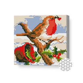 Mugurar pe crenguță, 20x20 cm, mozaic cu diamante