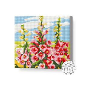 Flori aprinși, 20x20 cm, mozaic cu diamante