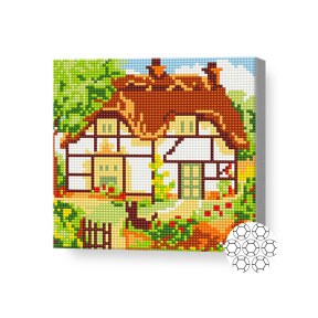 Conacul în provincie, 20x20 cm, mozaic cu diamante