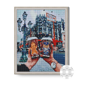 Dispoziție de Anul Nou, 40x50 cm, mozaic cu diamante pătrate