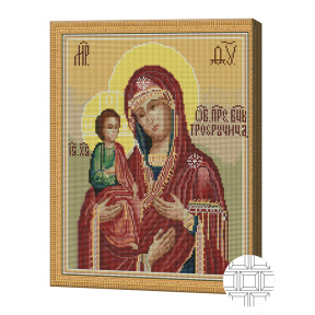 Icoană Maicii Domnului cu trei mâini, 40x50 cm, mozaic cu diamante pătrate