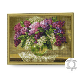 Большой букет сирени, 40x50 см, алмазная мозаика квадратная