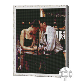 Întâlnirea romantică, 40x50 cm, mozaic cu diamante pătrate
