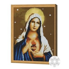 Святое сердце Марии, 40x50 см, алмазная мозаика квадратная