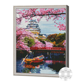 Înflorirea sakurei, 40x50 cm, mozaic cu diamante pătrate