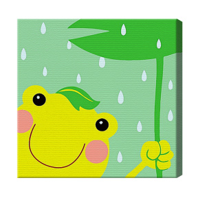 Лягушка и дождик 20x20 см, картина по номерам