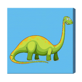Brachiosaurus verde 20x20 cm, pictură pe numere