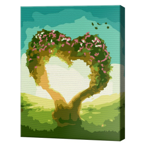 Куст-сердце 20x30 см, картина по номерам