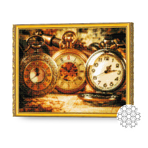 Ceasuri vintage, 40x50 cm, mozaic cu diamante